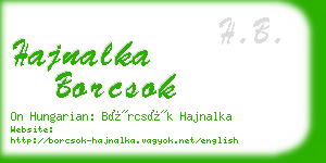 hajnalka borcsok business card